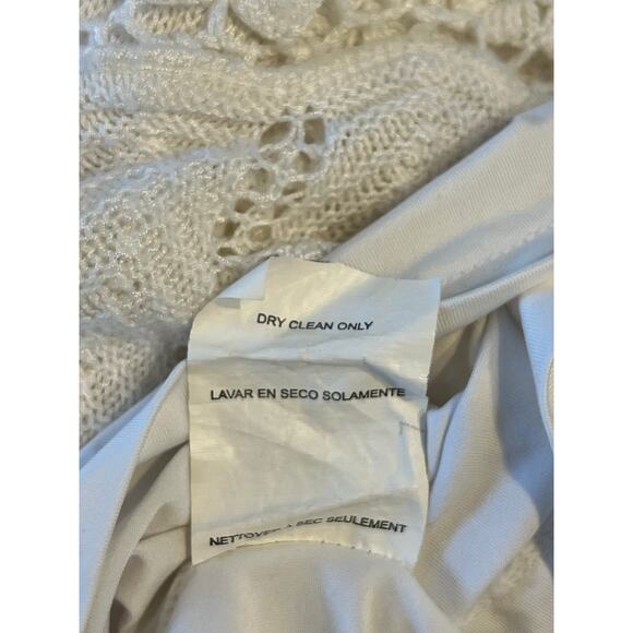 Bebe Crochet Knit Maxi Dress Womens Small Boho Y2K Cottage Fairy Whimsy White - Picture 14 of 15